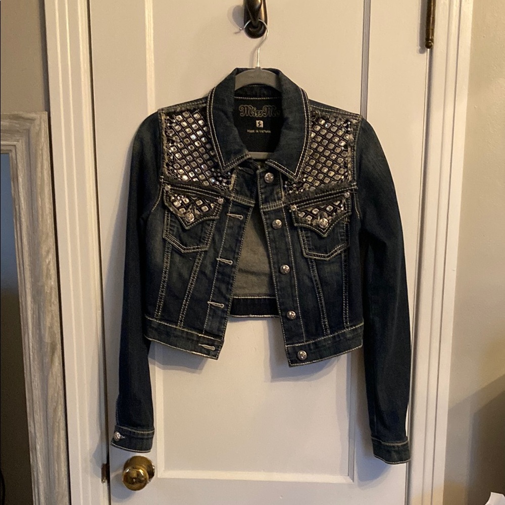 Miss Me Women's Studded Denim Jacket - Blue